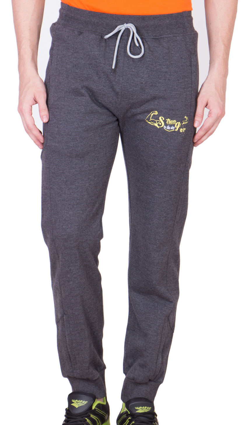 black and grey track pants