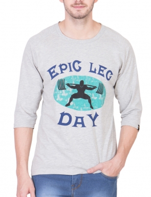 Epic Leg Day Grey Melange Performance T-Shirt</br>